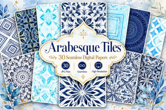 Download Arabesque Tiles Digital Patterns - Digital pattern Collection