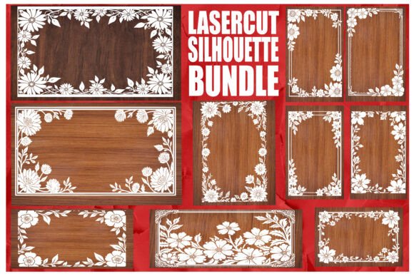 Download Laser Cut Floral Frame Silhouette Bundle - Premium Bundle