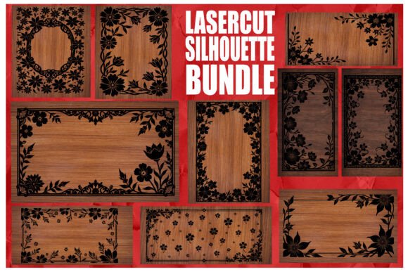 Download Laser Cut Floral Frame Silhouette Bundle - Premium Resources