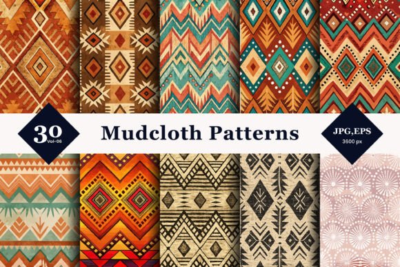 Download Mudcloth Style Seamless Patterns 06 - Premium Resources