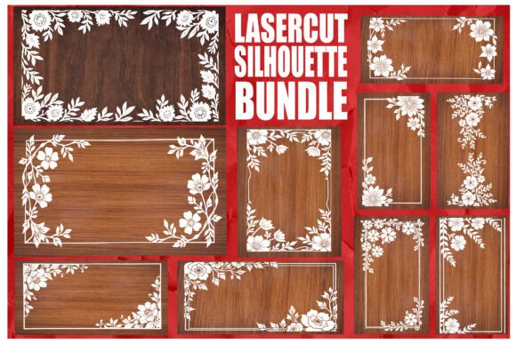 Download Laser Cut Floral Frame Silhouette Bundle - Premium Bundle