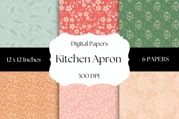 Download Kitchen Apron Digital Pattern Papers - Digital pattern Collection