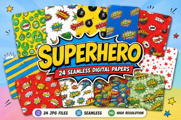 Download Superhero Digital Pattern - Digital pattern Collection
