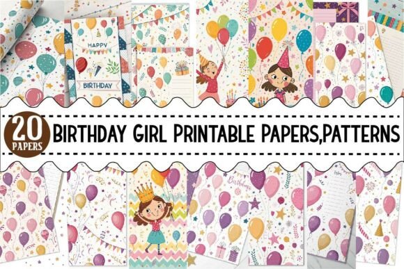 Download Birthday Girl Printable Papers, Patterns - Printable papers Collection