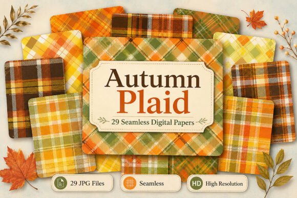 Download Autumn Plaid Digital Patterns - Digital pattern Collection