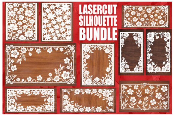 Download Laser Cut Floral Frame Silhouette Bundle - Premium Resources